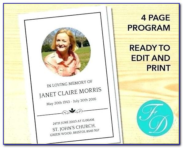 Download Free Funeral Program Template Microsoft Publisher