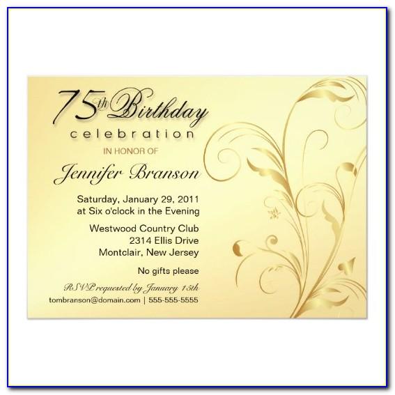 Editable 75th Birthday Invitations Templates Free