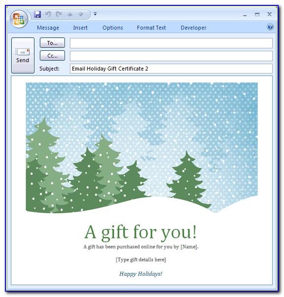 Email Gift Certificate Template