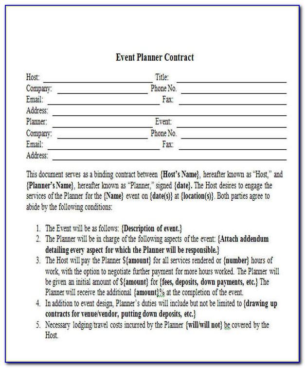 Event Planner Contract Word Template
