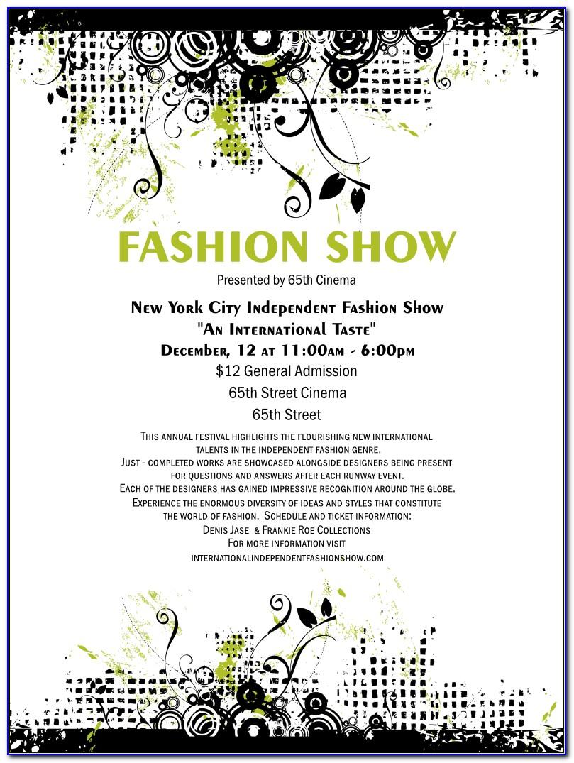 Fashion Show Ticket Template Free