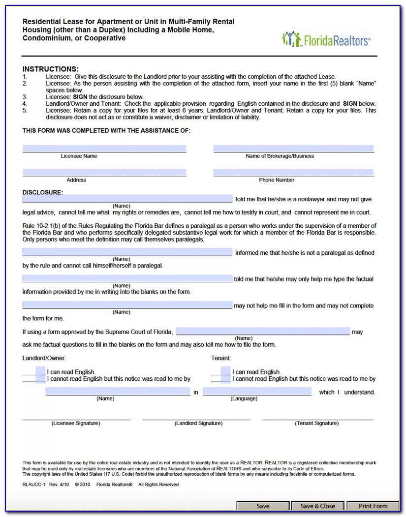 Florida Rental Lease Agreement Template