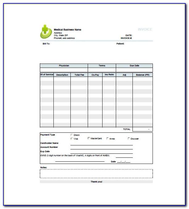 Free Medical Invoice Template Excel