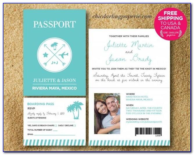 Free Passport Style Wedding Invitations Template