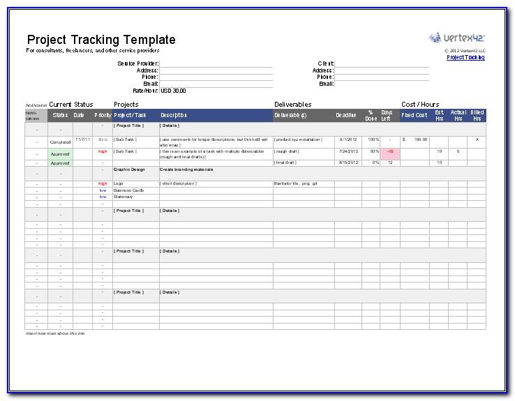 Free Project Task Tracker Excel Template