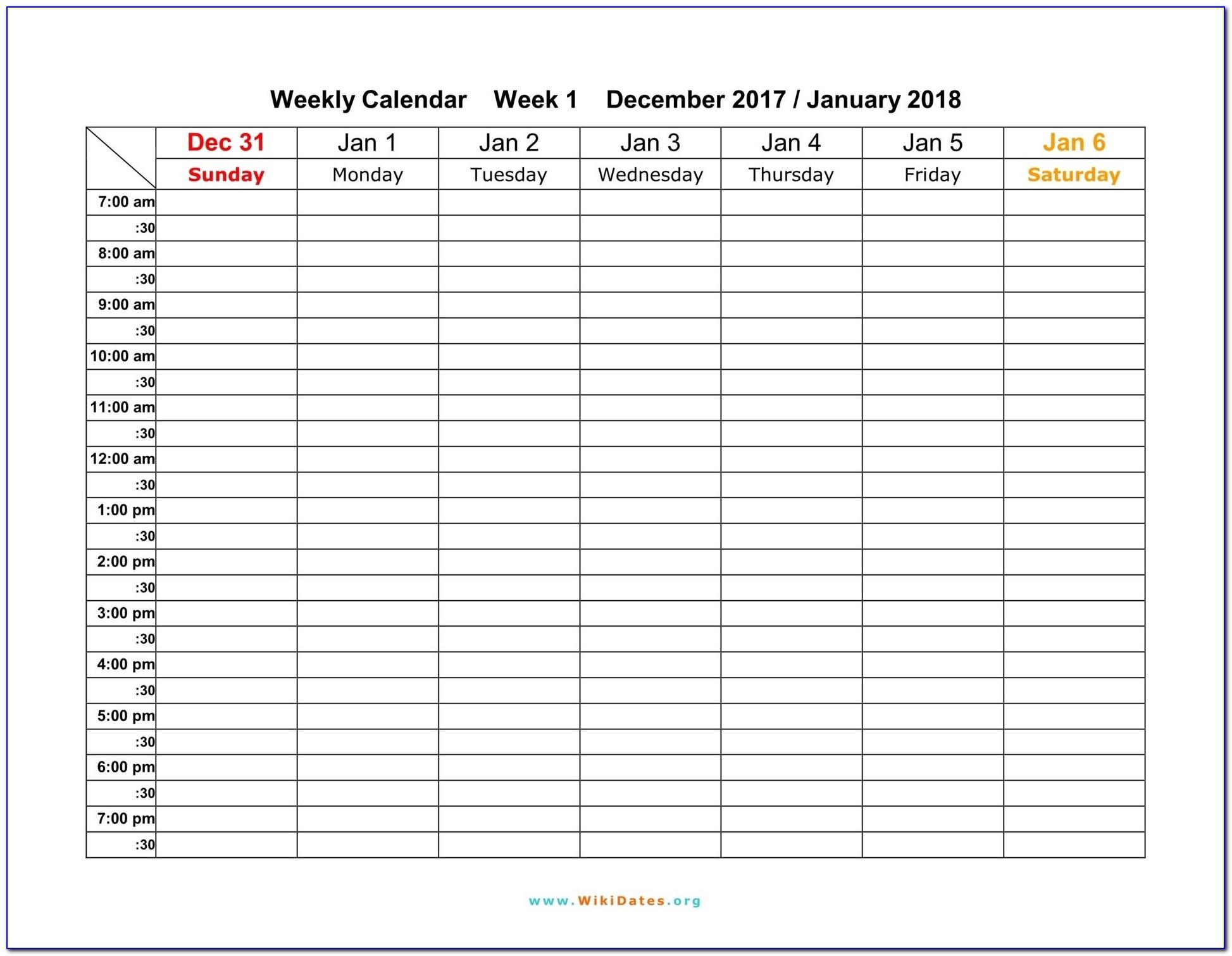 Free Scheduling Calendar Template 2018