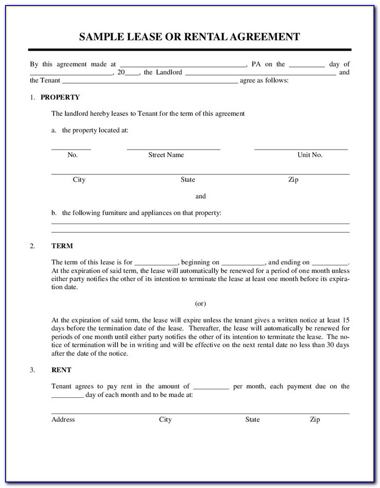 Free Tenancy Application Form Template