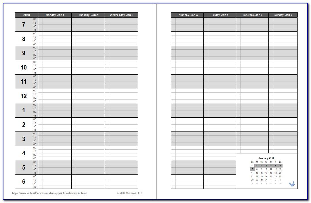 Free Weekly Calendar Template Excel
