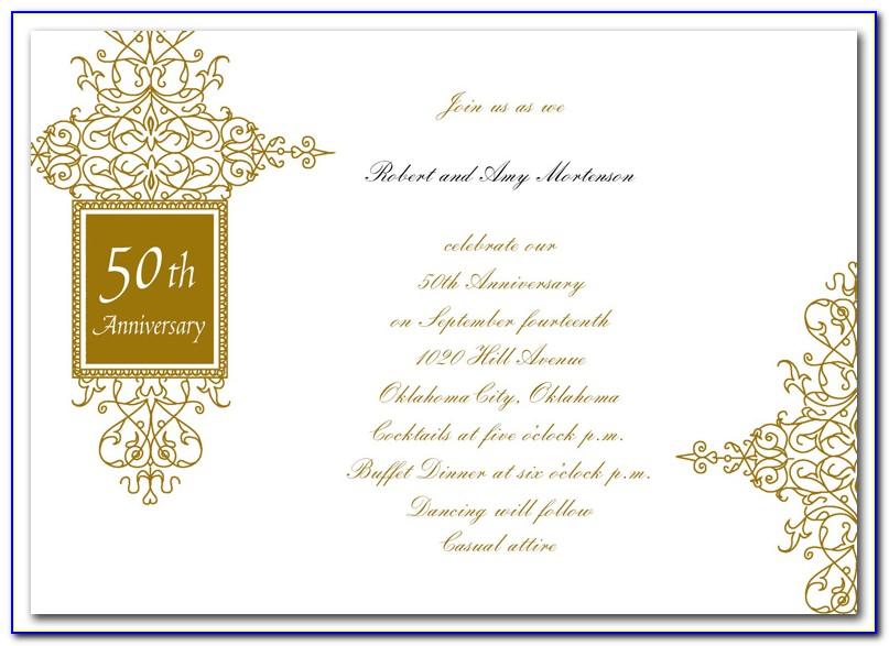 Golden Wedding Invitation Sample