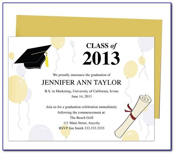 Graduation Invitation Card Template Word