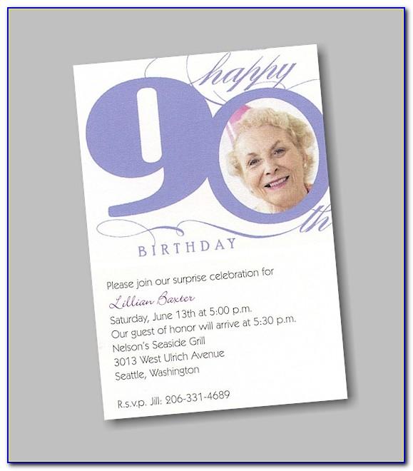Happy 90th Birthday Invitation Templates