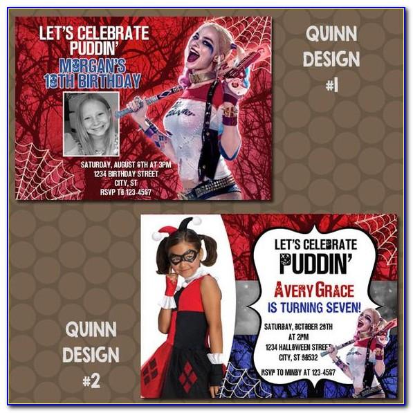 Harley Quinn Birthday Invitation Template