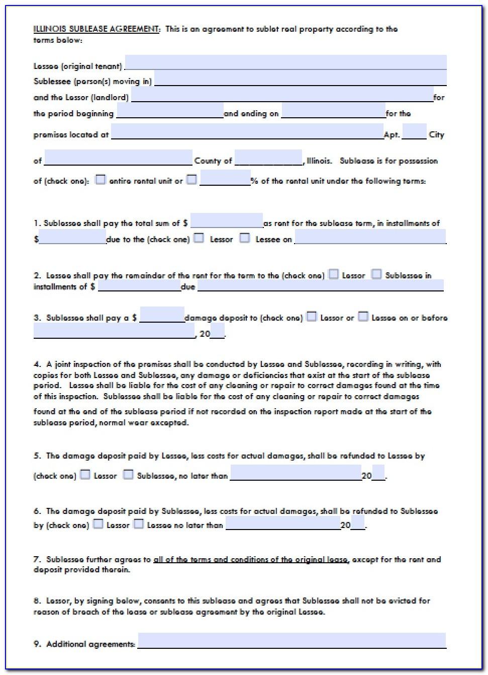 Illinois Residential Lease Agreement Form