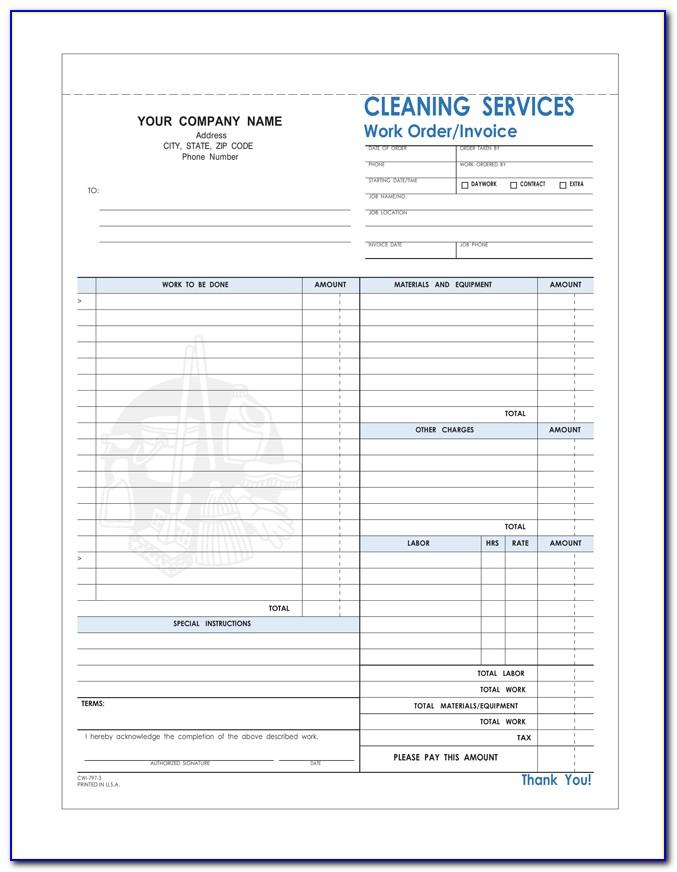 Invoice Template For Cleaning Services
