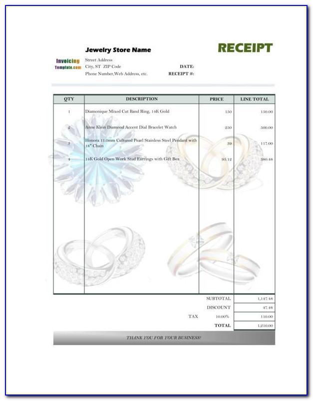 Jewelry Invoice Forms