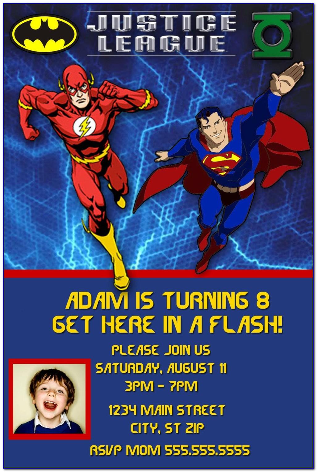 Justice League Party Invitation Template Free
