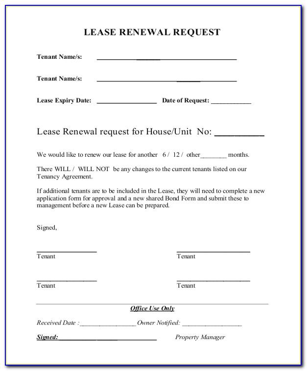 Lease Extension Agreement Form Free