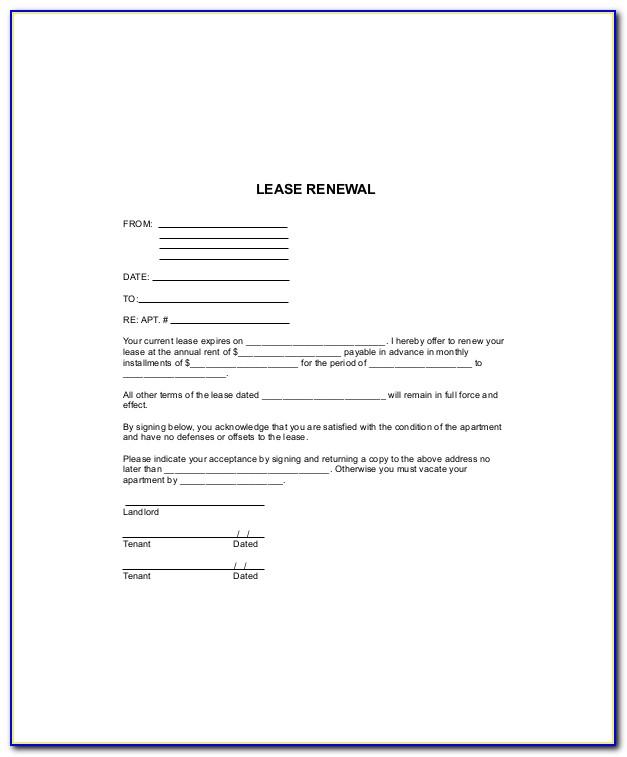 Lease Renewal Agreement Template