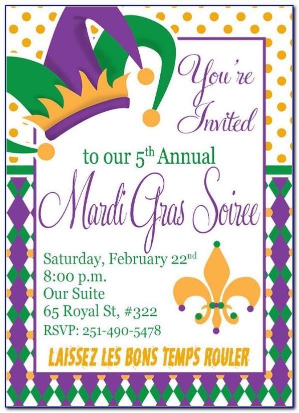 Mardi Gras Party Invitations Free Printable