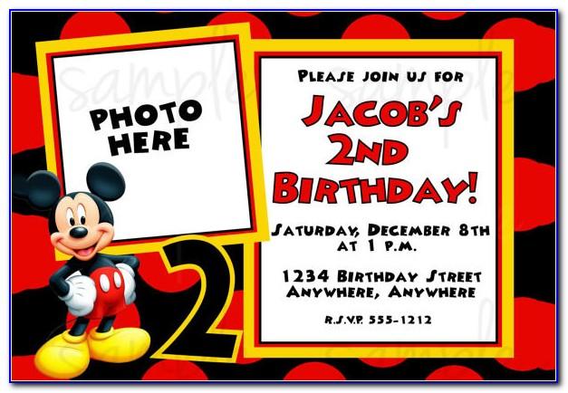 Mickey Mouse Birthday Invitation Template Free Download