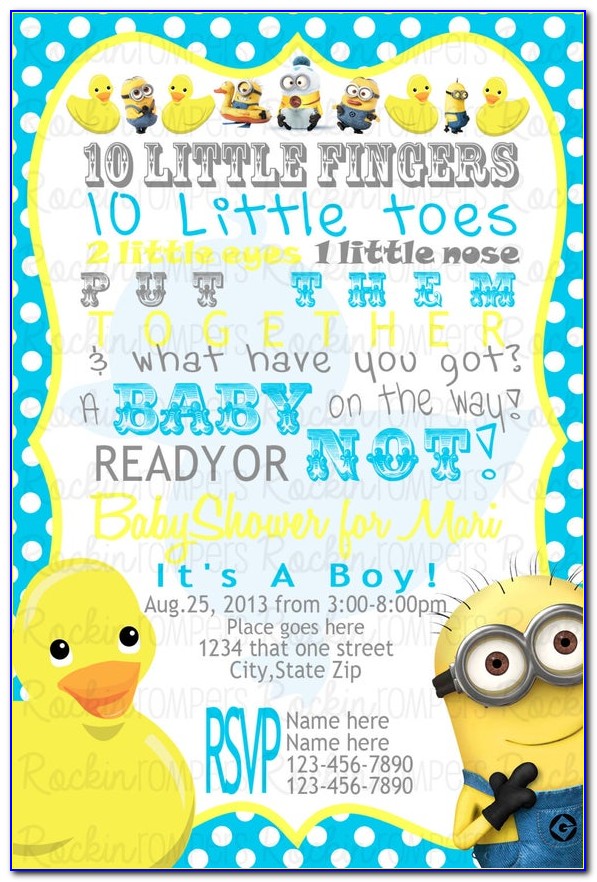 Minion Baby Shower Invitation Template