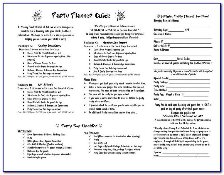Party Planner Agreement Template