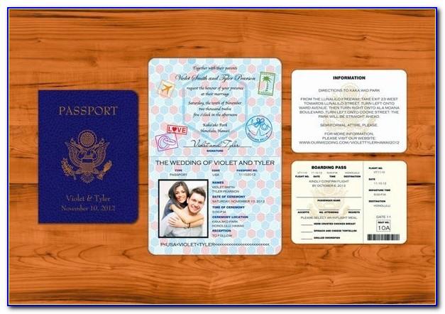 Passport Wedding Invitations Templates