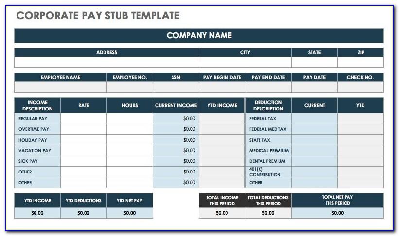 Pay Stub Template Free Online