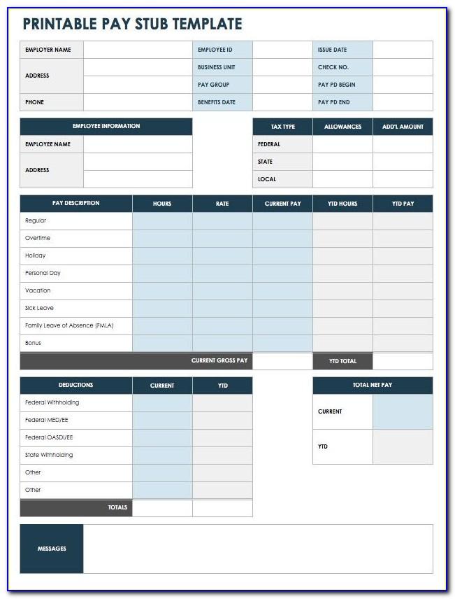 Paycheck Pay Stub Template