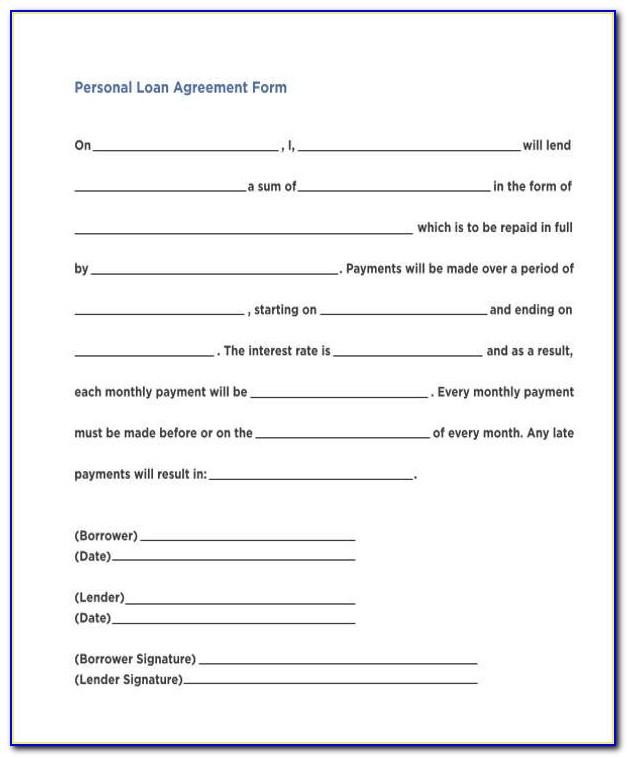 Personal Loan Agreement Template Doc