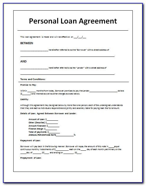 Personal Loan Paperwork Template