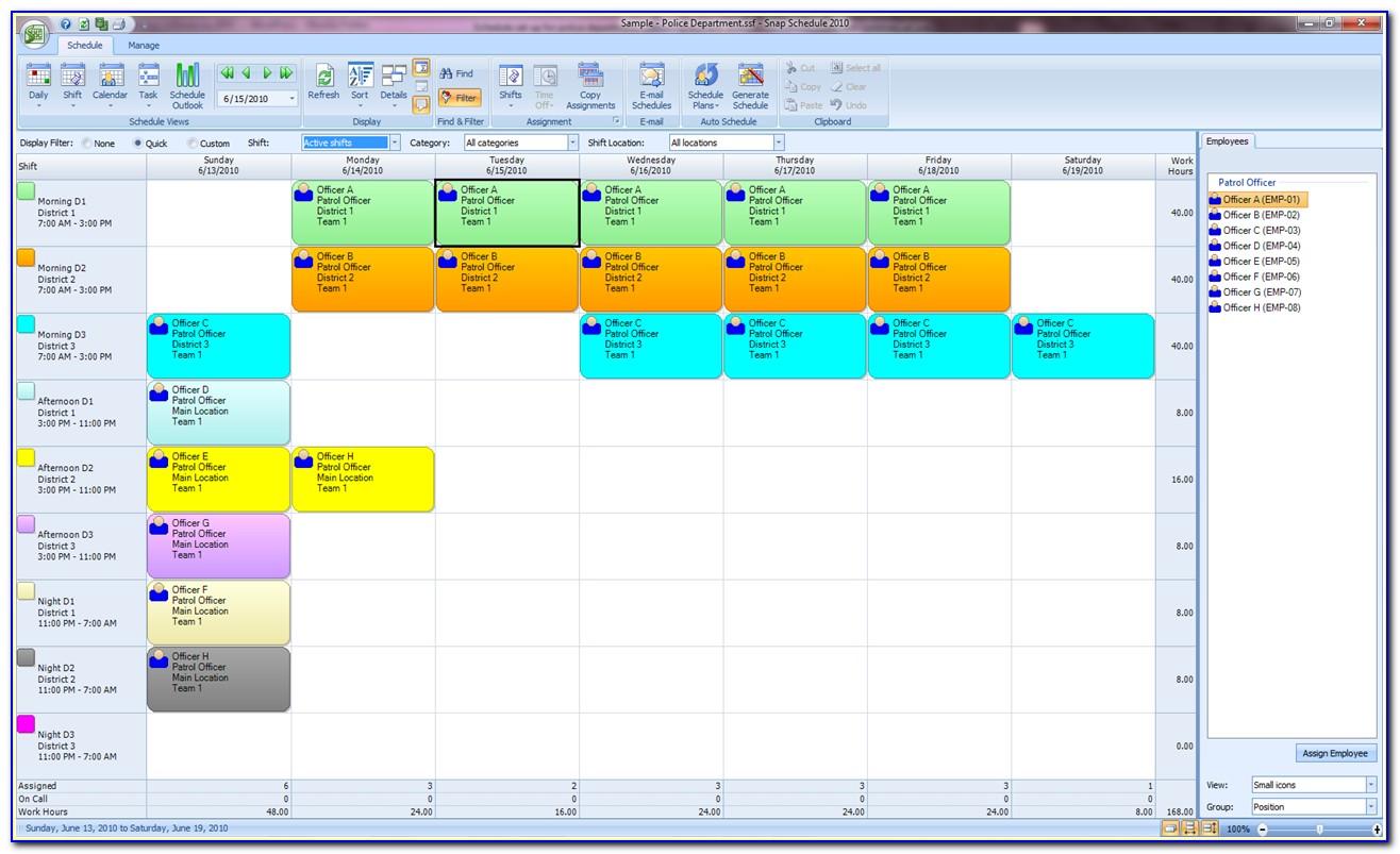 Police Shift Schedules Template