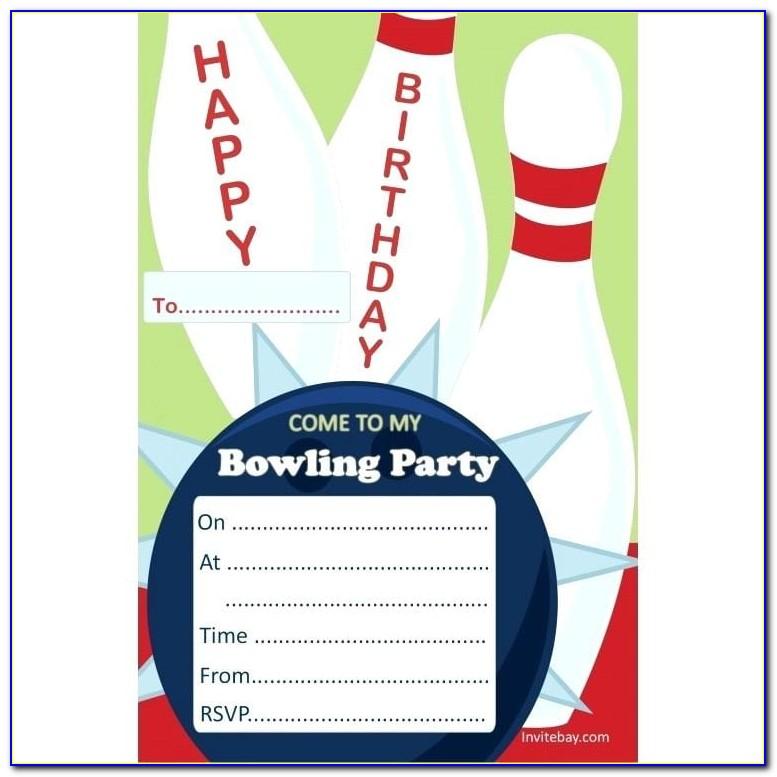 Printable Bowling Party Invitation Template Free