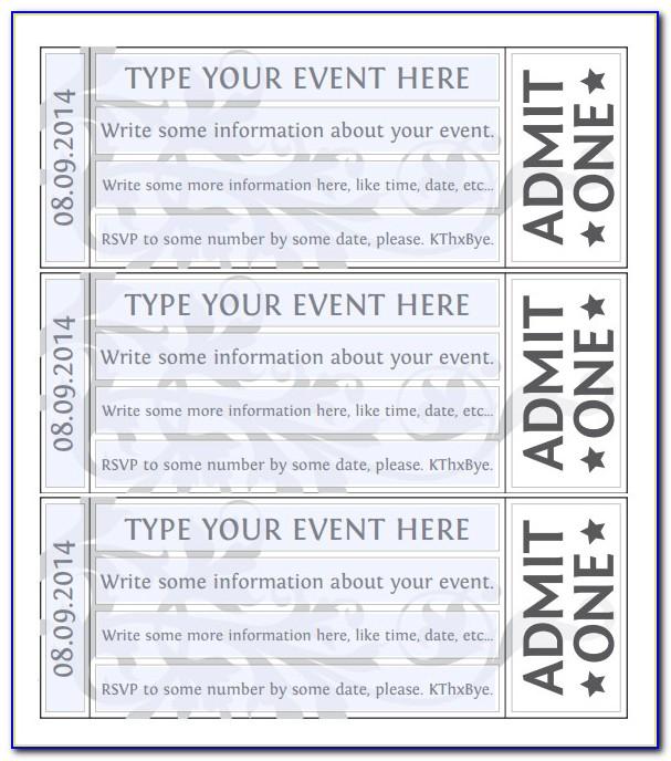 Printable Event Ticket Template