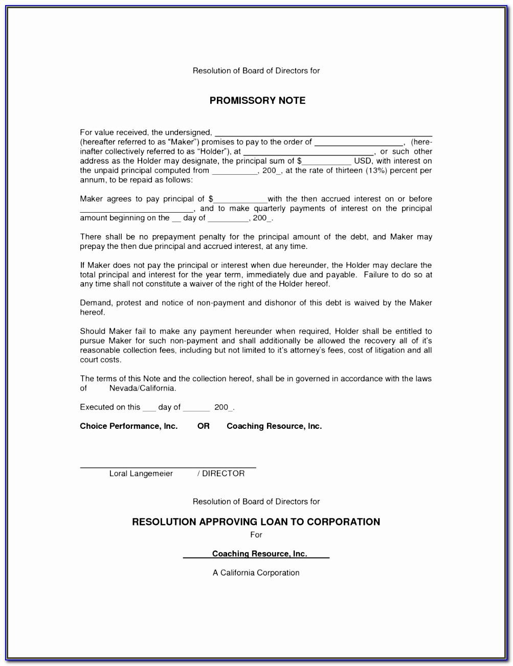 Promissory Note Template Canada Free
