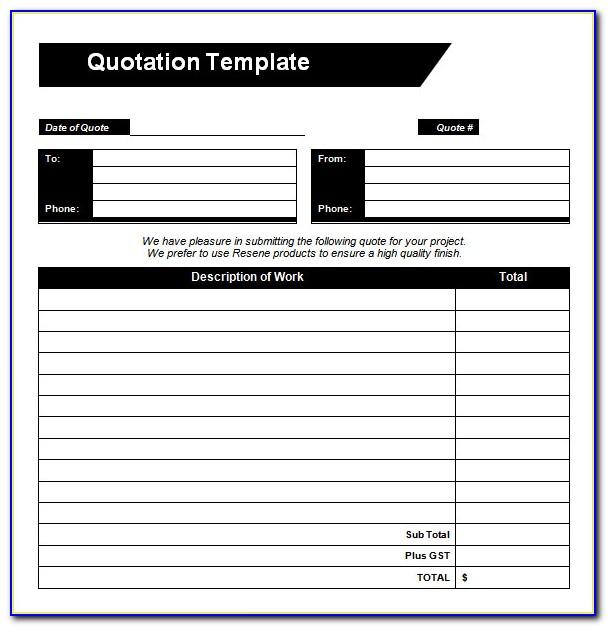 Quotation Template Free Download Word