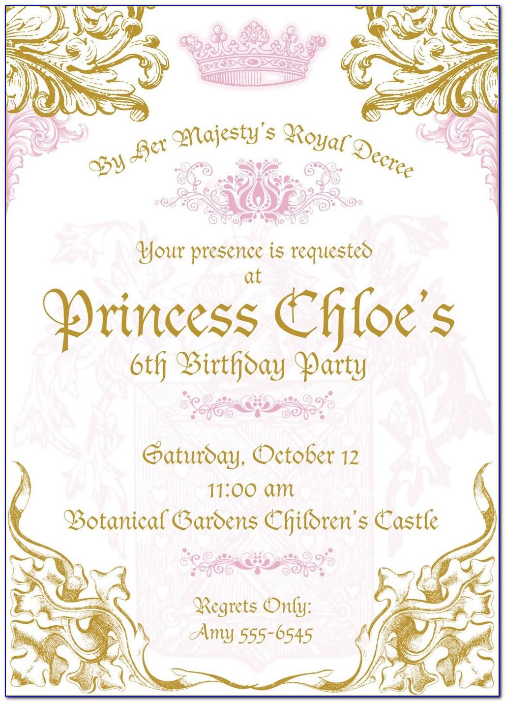 Royal Princess Invitation Template