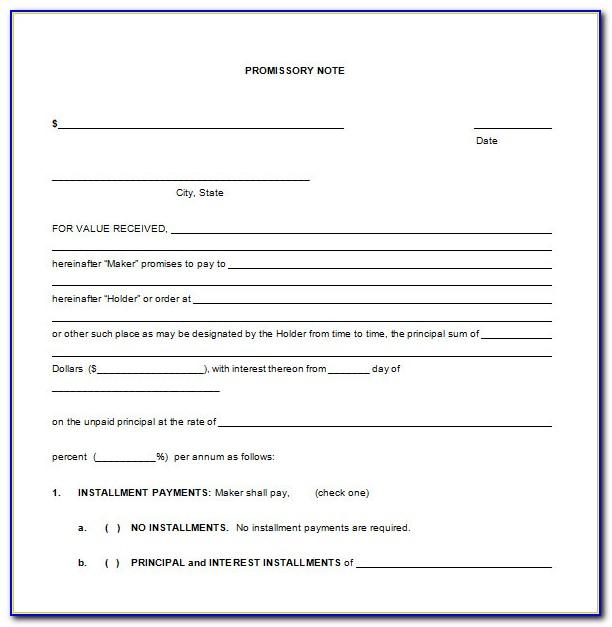 Sample Format Of Promissory Note In India