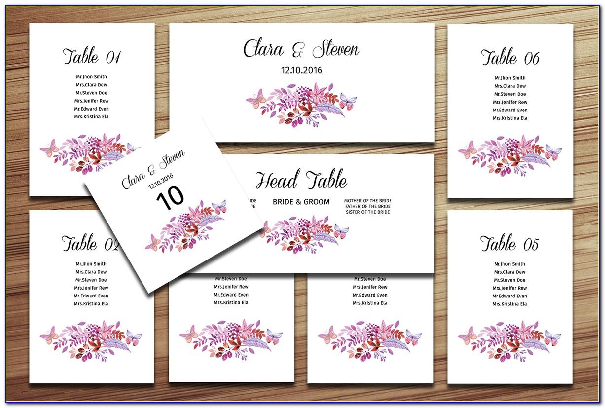 Seating Chart For Wedding Reception Template