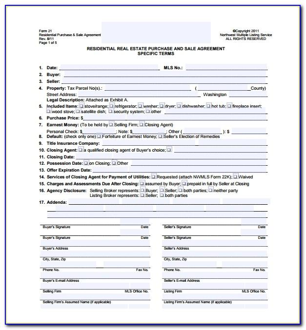 Simple Purchase And Sale Agreement Template