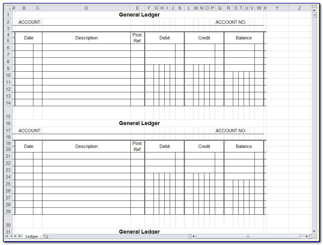Small Business Ledger Template Excel