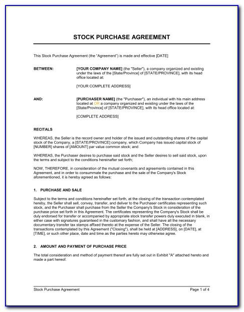 Stocking Agreement Template
