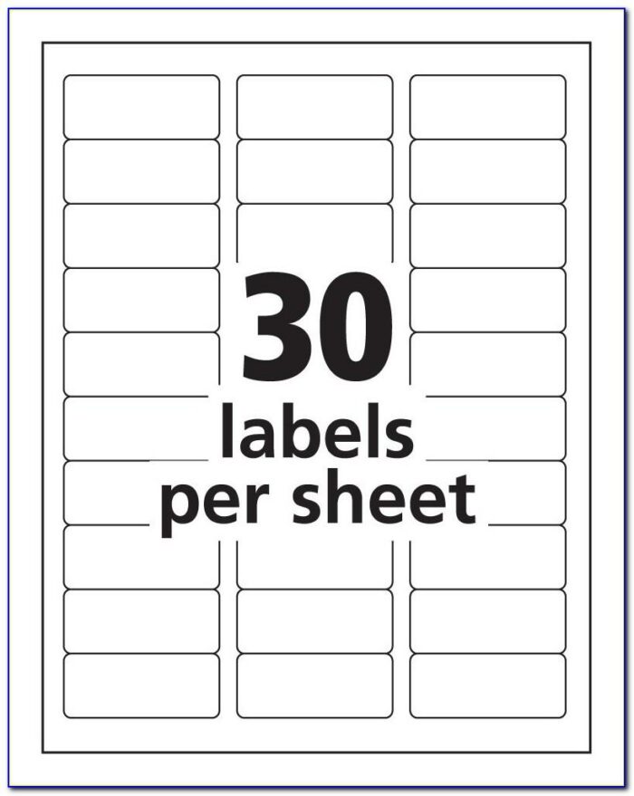 Template For Printing Labels 30 Per Sheet