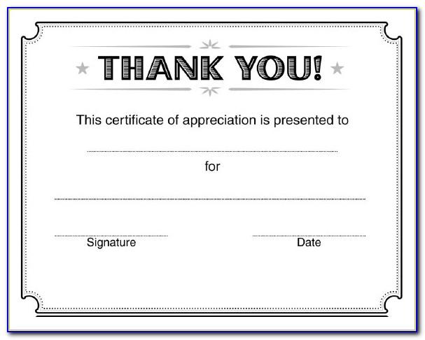 Templates For Certificates Of Appreciation Free