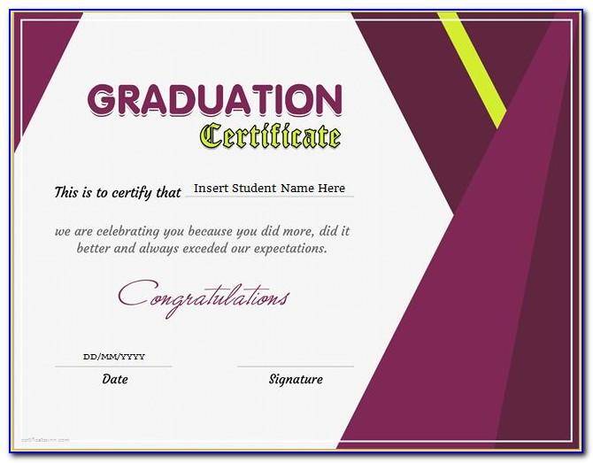 Templates For Graduation Certificates