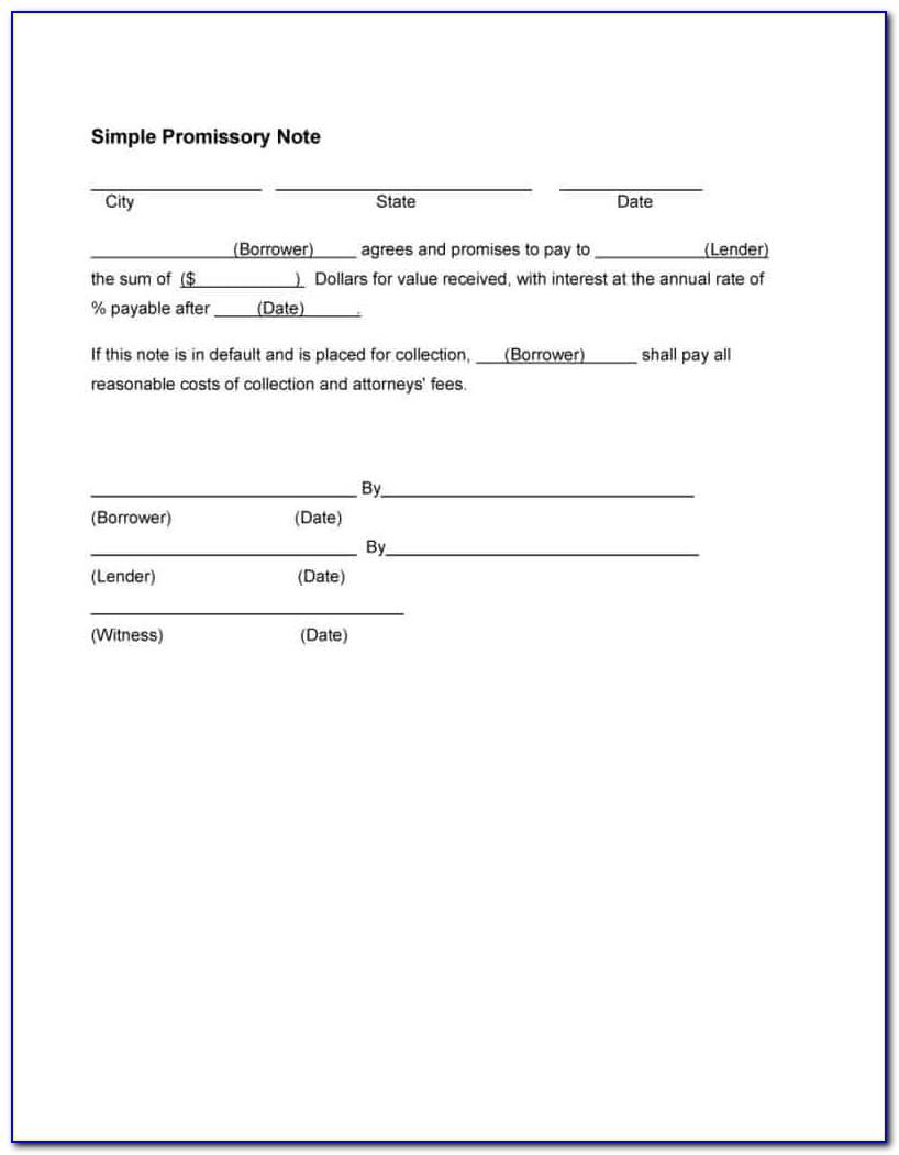 Templates For Promissory Notes