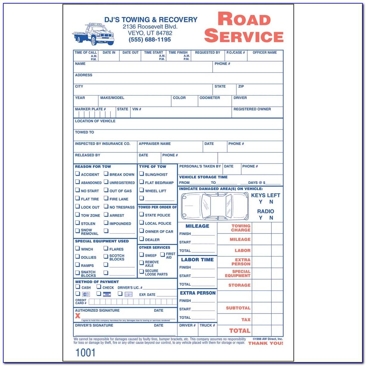 Towing Invoice Form