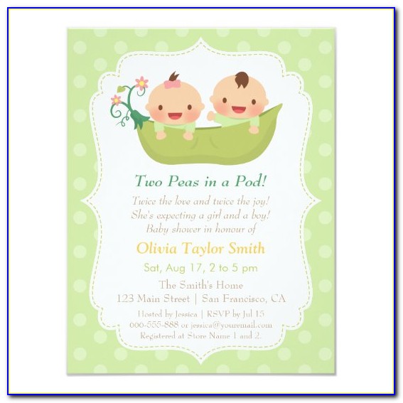 Twins Baby Shower Invitations Templates Free