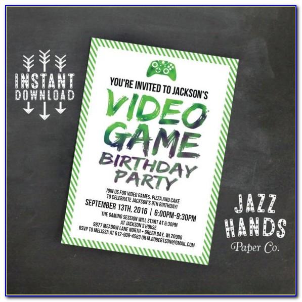Video Game Party Invitation Template Free