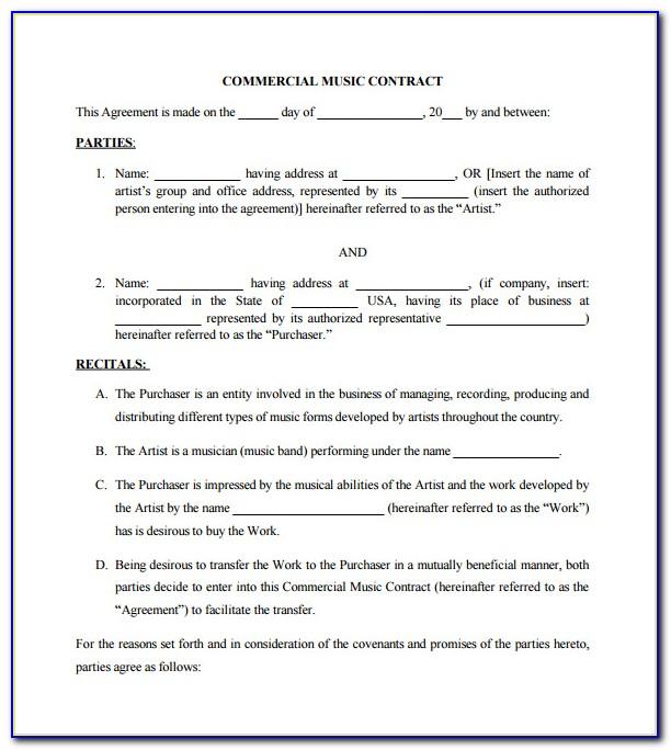 Wedding Band Contract Template Free